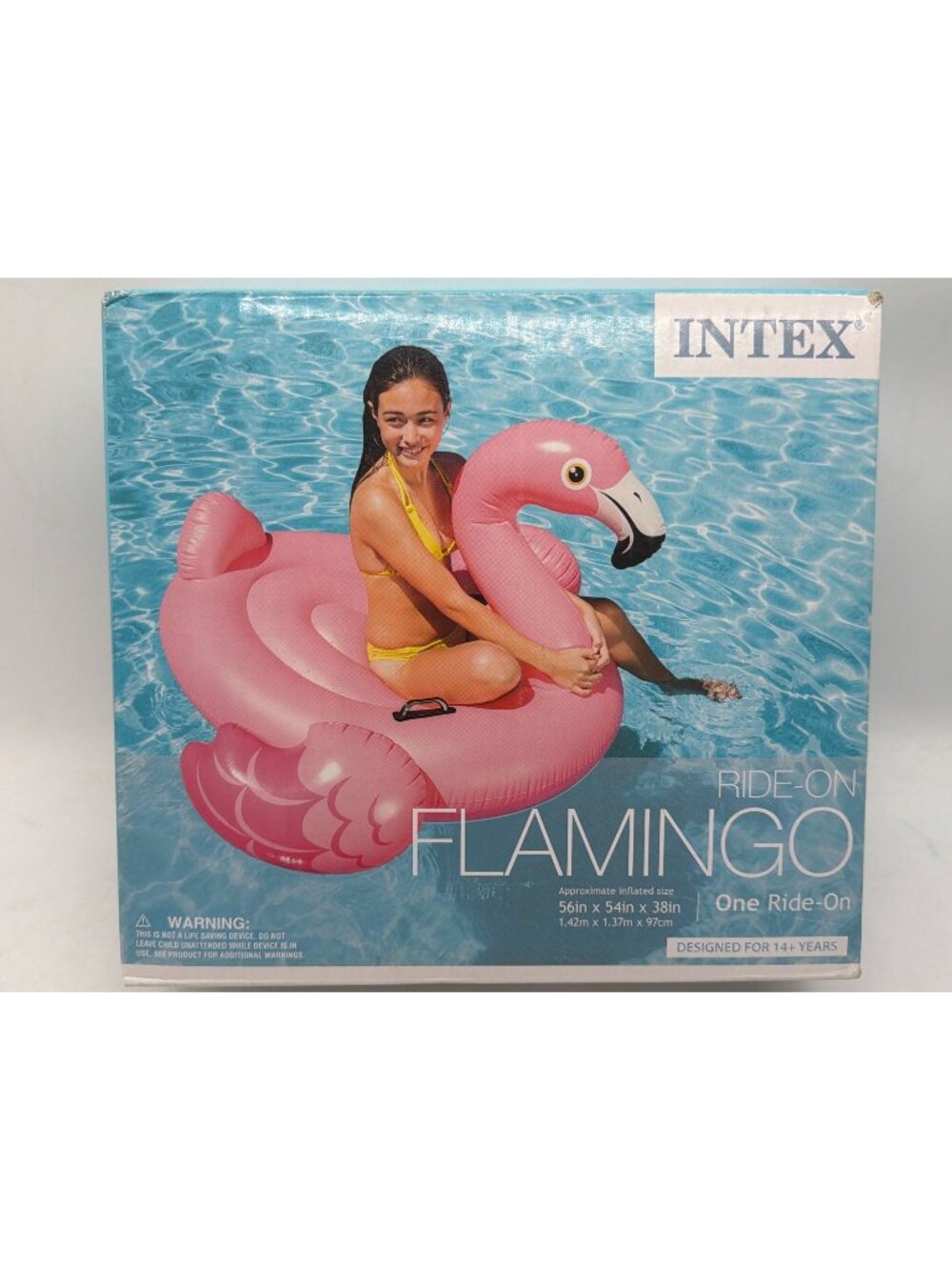 Intex Flamingo Inflatable Ride-On Pool Float 56" X 54" X 38" For Ages 14+